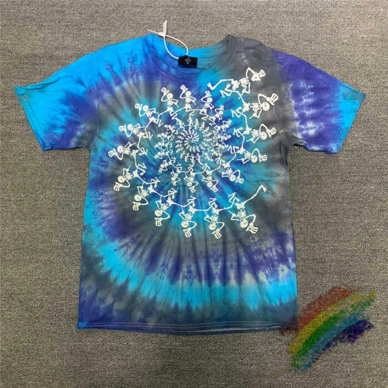 Men's T-Shirts Tie Dye Vintage Skull Print T-Shirt Men Women 1 1 High Quality Swirl Pattern Top Tee T Shirt T221130