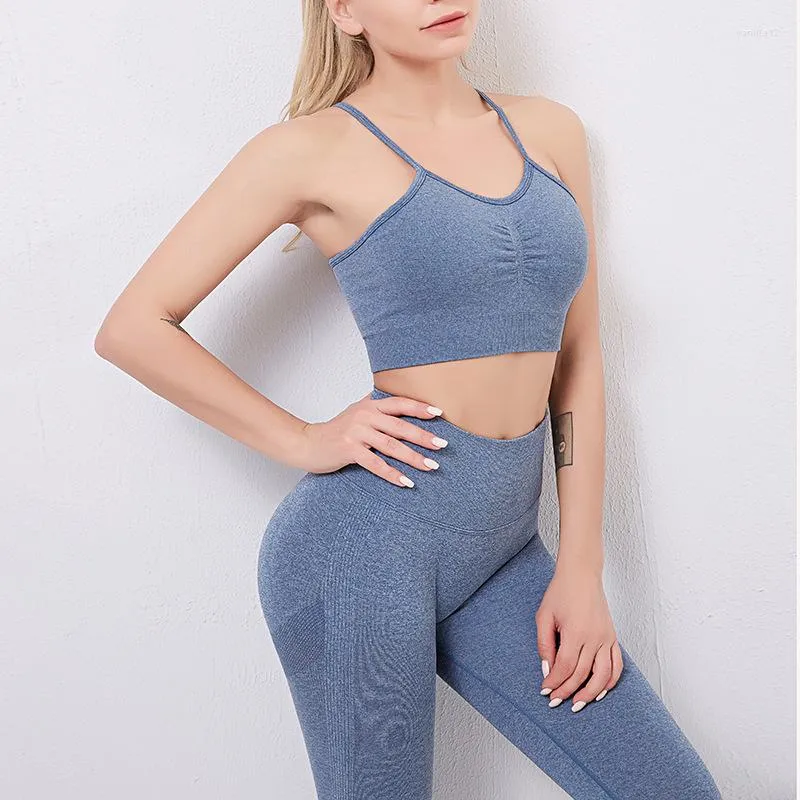 Yoga Outfit Women Bra Seamless Fitness Sports GYM Push Up Quick Dry Breathable Workout Running Vest Top