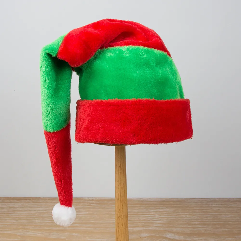 Cappelli da festa Rosso Verde a strisce Peluche Cappello di Natale Festival Decorazioni per feste Cappello da elfo Cappello da clown Decorazioni natalizie 221201