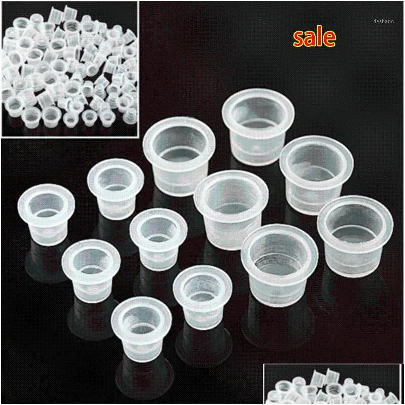 Other Tattoo Supplies Wholesale 200 Pcs/Lot Tattoo Ink Caps Plastic Cups Supplies Medium/Small 16Mm/12Mm 100Pcs Small Size Add Mediu Dheb8