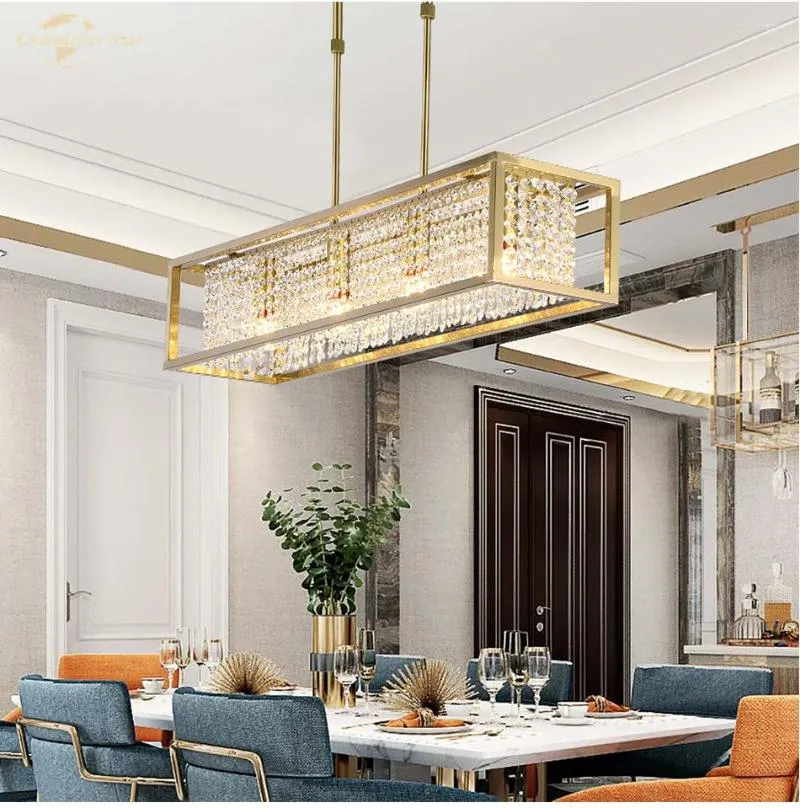 Kroonluchters luxe verlichting moderne kristallen rechthoek indoor lamp home decoratie voor keuken slaapkamer woonkamer villa