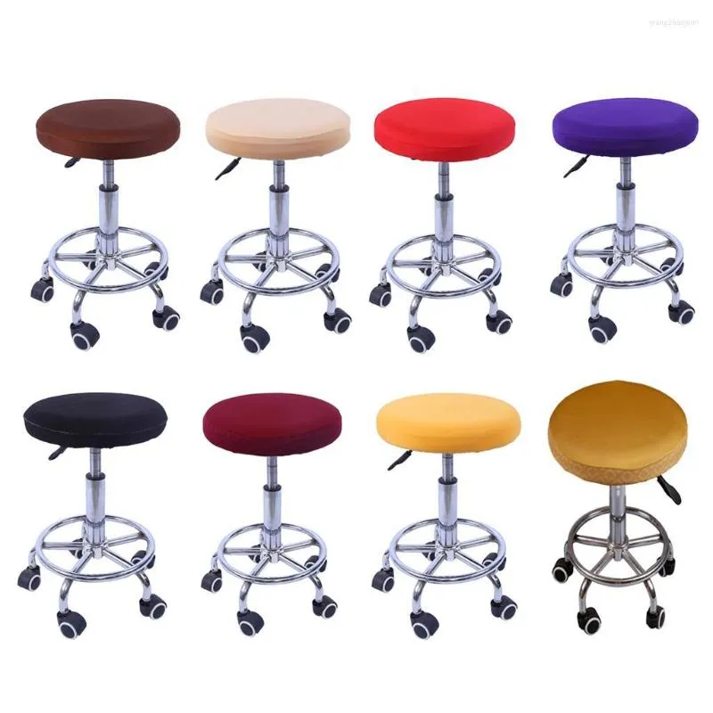 Stoelhoezen 114 inch Bar Stool Cover Round Stoel Mouw Elastische Farbic