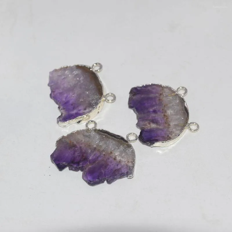 Collane con ciondolo Gioielli di moda Natural Slice Amethysts Moon Female 2022 Raw Slab Semicerchio Geode Druzy Stone Collana Donna