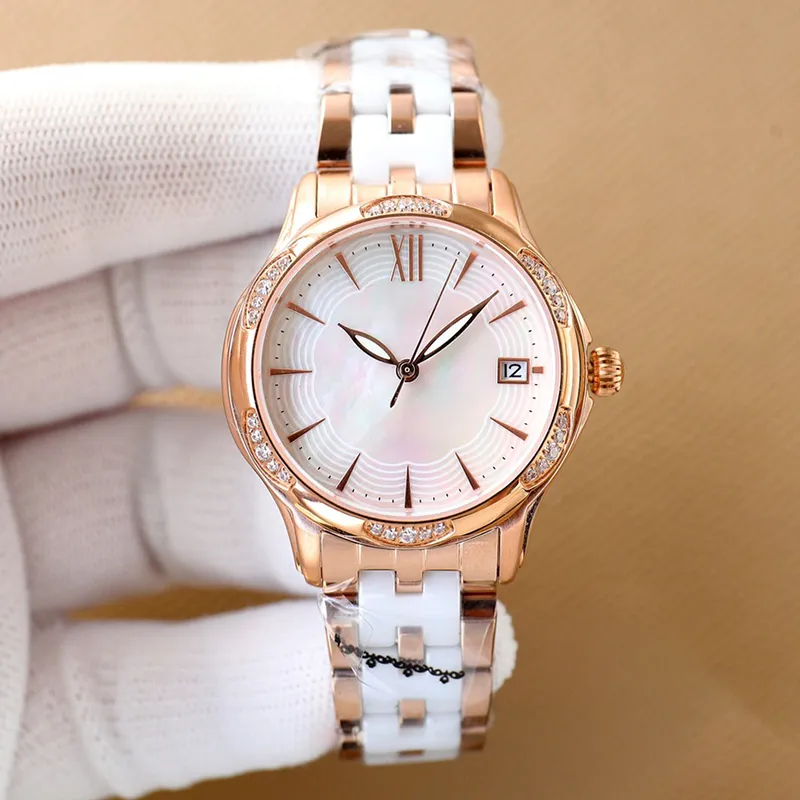 Longiness Women Mechanical Movement Watch Automatic Stainless Steel Case Sapphire Wristwatch 33mm Business Casual Wristwatches Boutique Wristband Montre De Lux