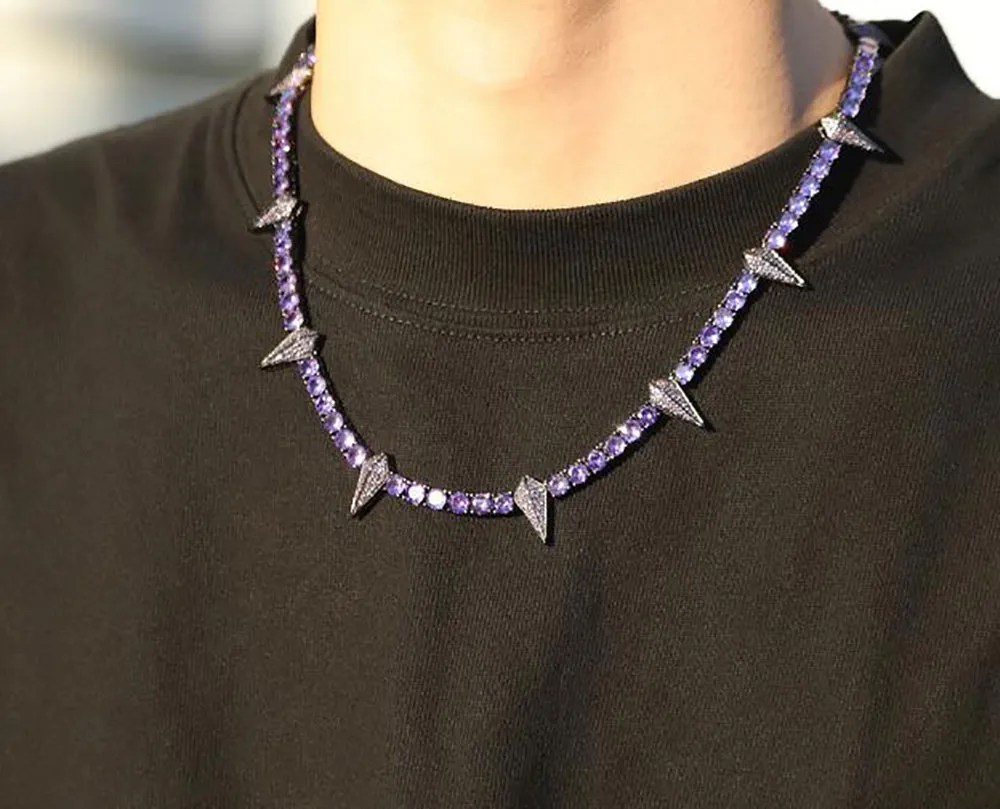 Icy Black Panther Chain Necklace 14K White Gold, Real Solid Icy Black Panther Chain Necklace 14K White Gold, Real Solid