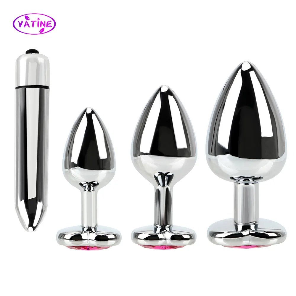 Anal Toys 2842mm Metal Plug Vibrators For Women Clitoral Vaginal Men Butt Dilator Dildo Female Masturbator Sex Toy Adult Erotic Shop 221130