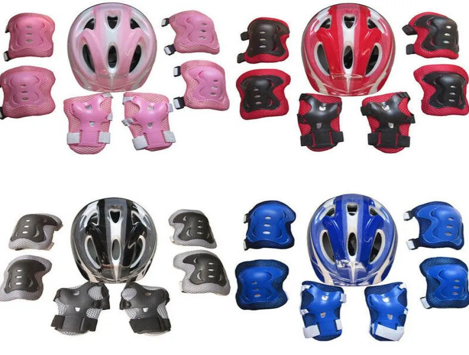 Boys Girls Kids Safety Helmet Knee Elbow Pad Set For Cycling Skate Bike MTB7065212