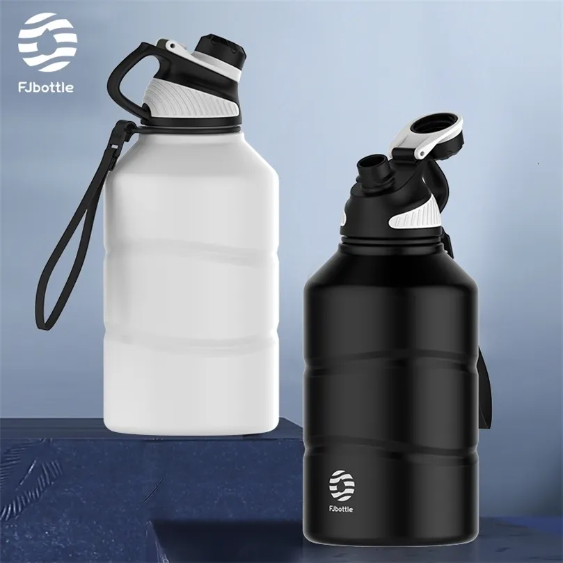 Vattenflaskor Feijian stor kapacitet sport 22l 74oz rostfritt stål lntimate design av magnetiskt lock 221130