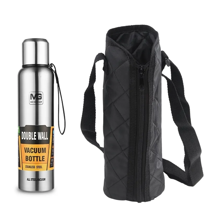 Bouteilles d'eau Grande Capacité Thermos Bouteille Portable En Acier Inoxydable Fiole À Vide Alimentaire Thermo Tasse Enfants Thermique Pour Thé Café 5001500ML 221130