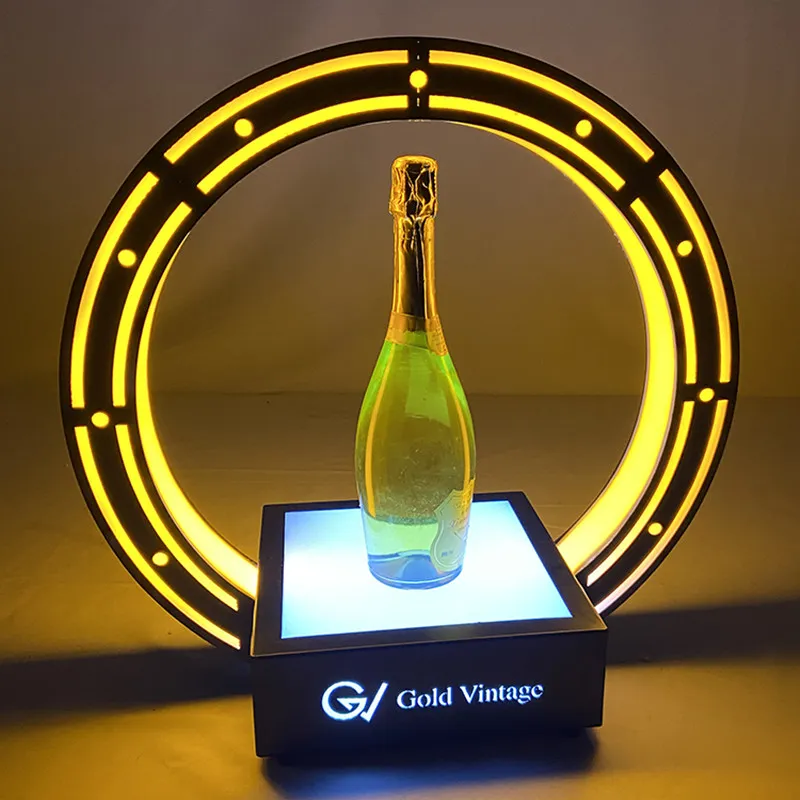 充電式バーツールシャンパンボトルプレゼンターLEDワインラック 充電式バーツールシャンパンボトルプレゼンターLEDワインラック