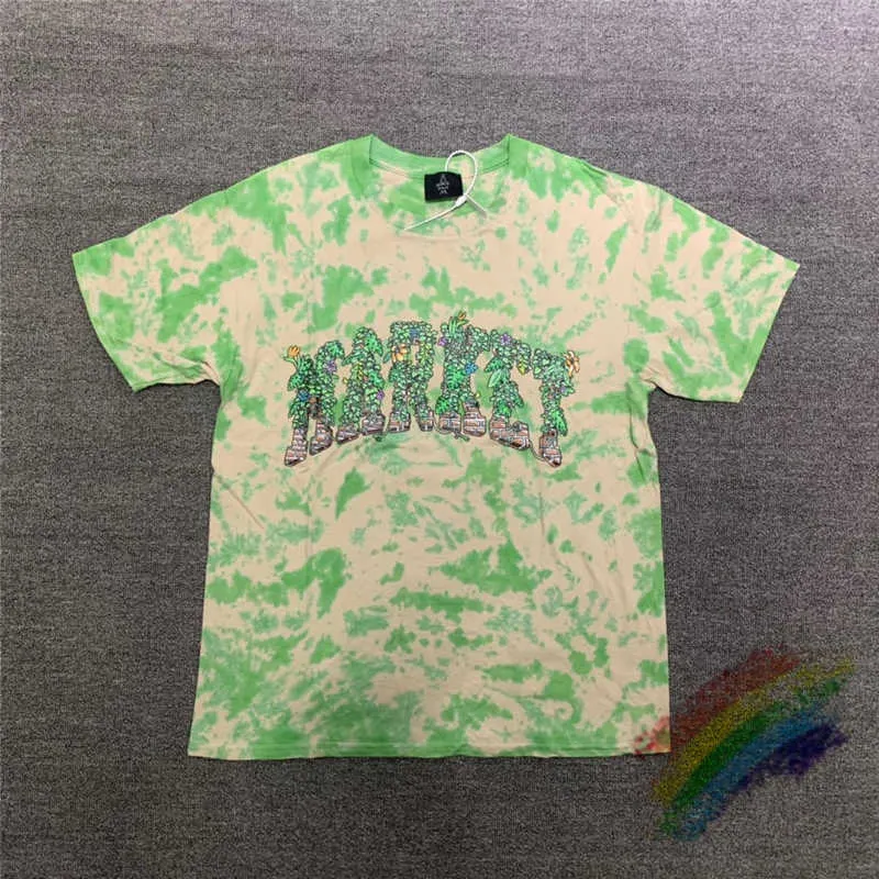 T-shirt da uomo Green Tie Dye Chinatown Market T-shirt Uomo Donna T-shirt oversize di alta qualità Top Tee T221130