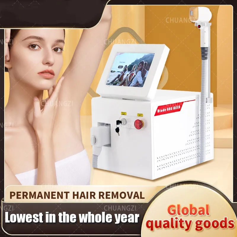New white 2024 755nm 1064nm 808nm RF Equipment Hair Removal Machine 3 Wavelength Painless Diode Laser for Removal Results Face Body