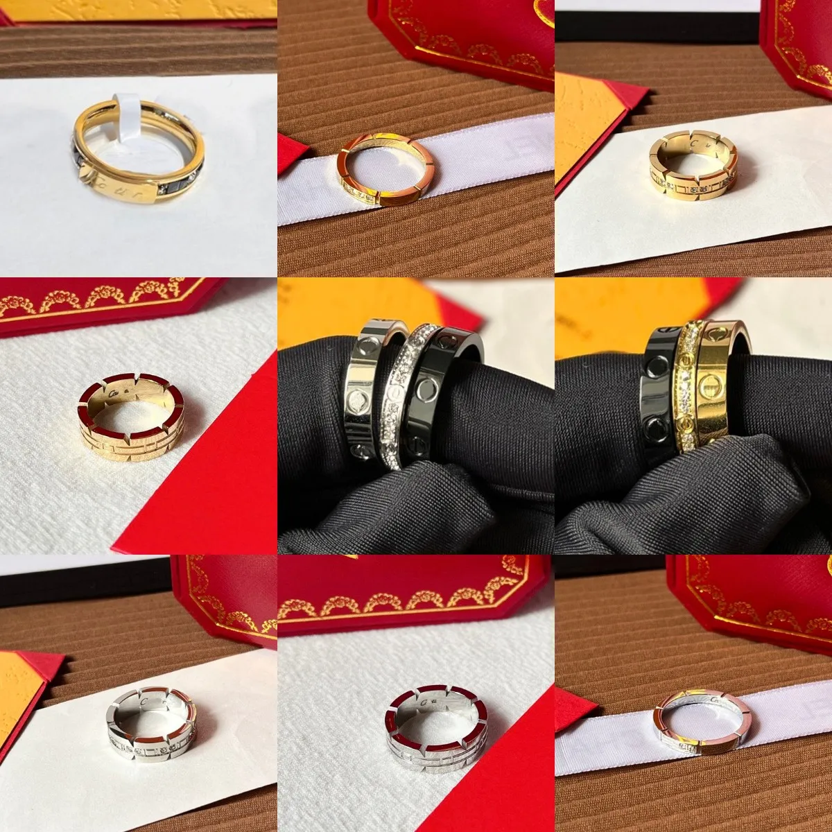Stempel Liefde Ring Luxe Sieraden Ontwerper Ringen Dames Bedels Roestvrij Staal Bruiloft Benodigdheden Zwart Wit 18K Verguld Lichtecht Strass