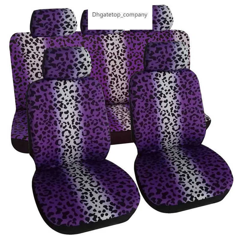 Luxury Leopard Print Car Seat Cover Bekvämt andningsmedel Material Multi Color Universal