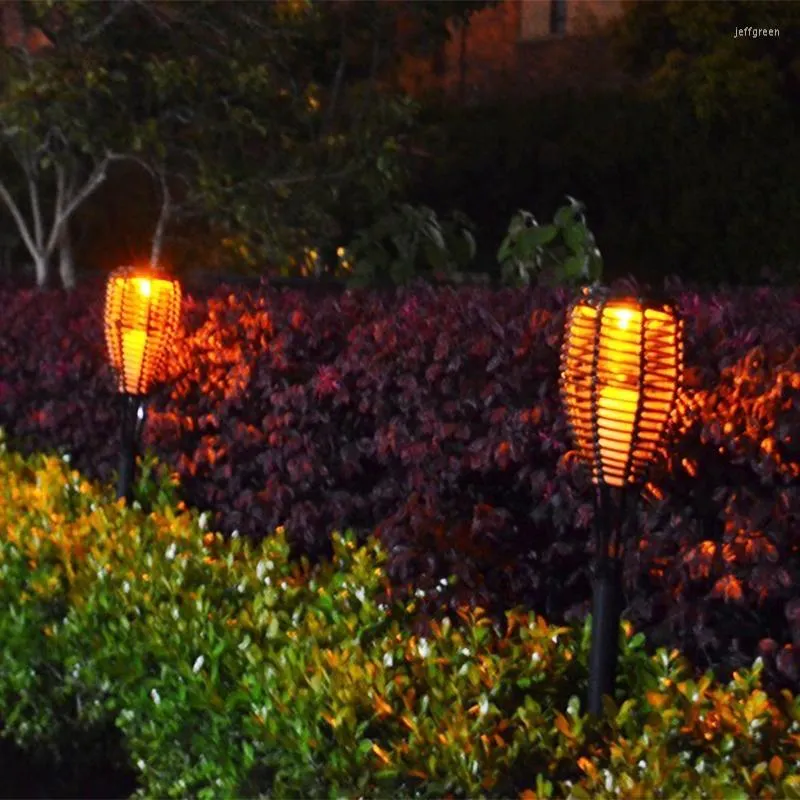 Adeeing 2V/40MA utomhuslampan Vattent￤t solpanel Rattan Led Torch Light Landscape Lawn Garden Lighting