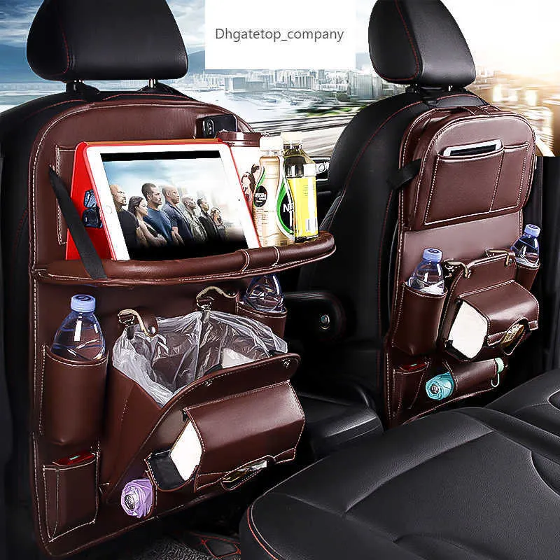 Premium PU Leather Backseat Seat Organizer With Togo