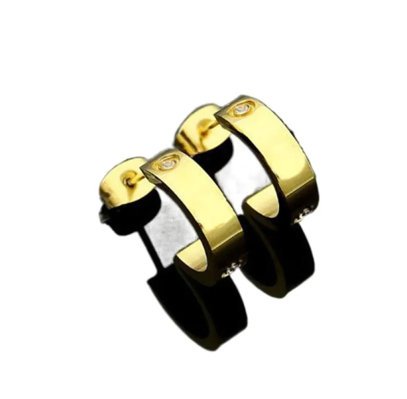 Fashion Titanium Steel Nails Stud Love Pendientes para hombres y mujeres Joyas de plata de oro para amantes Anillos de pareja NR3950383