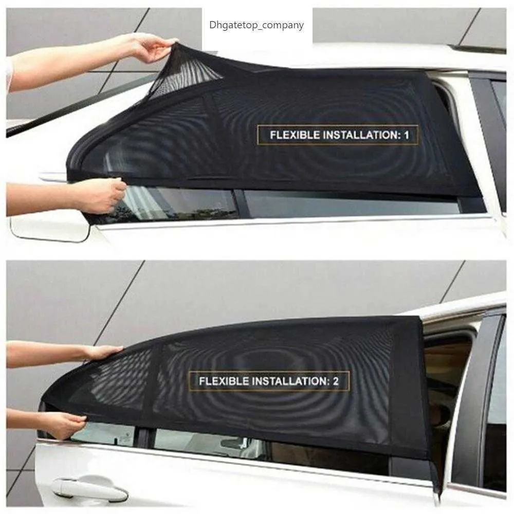2x Carreira de poliéster de poliéster Janela traseira Mesh Sun Visor Shade Shield protetor UV aprimora a privacidade 54cmx92cm cabe na maioria do modelo de carro