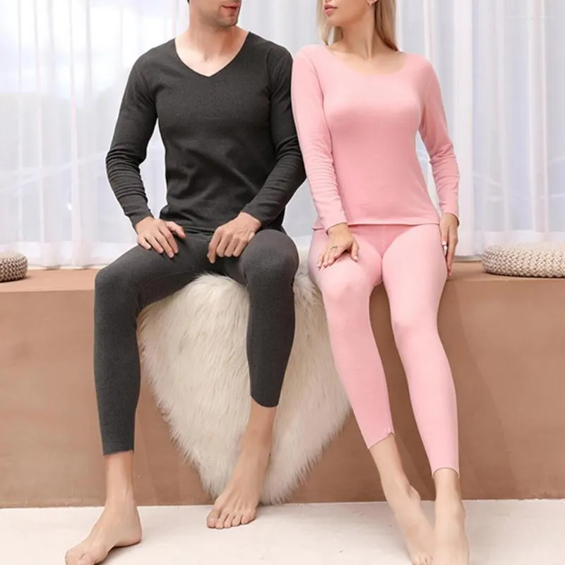 Men's Thermal Underwear Long Johns For Men Women Set Traceless Mens Thick Velvet Autumn Clothes Top Pants Suit Sleepwear