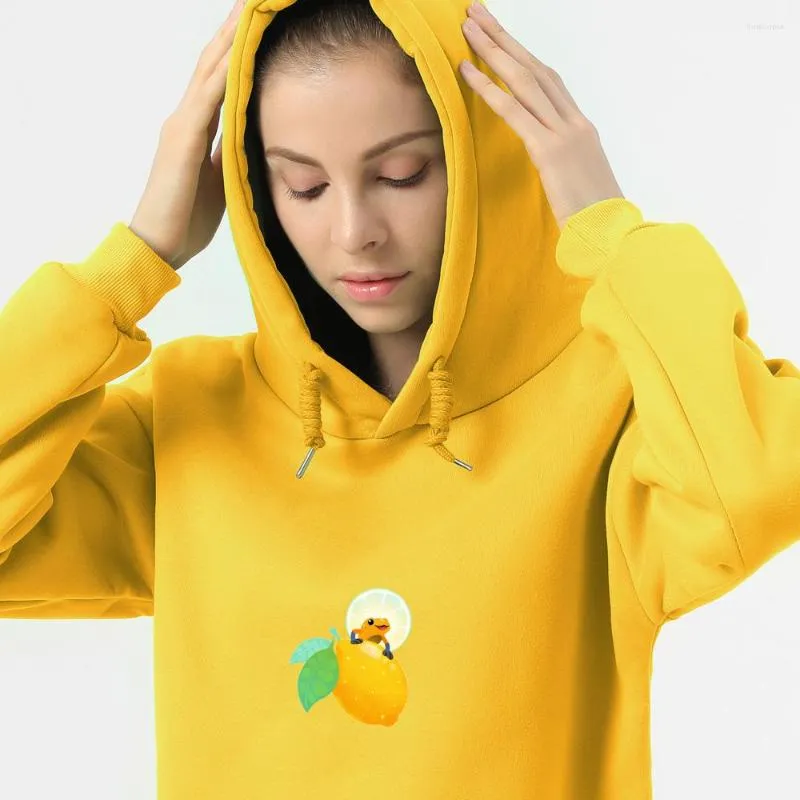 Sweat à capuche femme Harajuku citron grenouille veste femmes sweats pour adolescentes Streewear hommes hiver épais chaud 90s haut à capuche