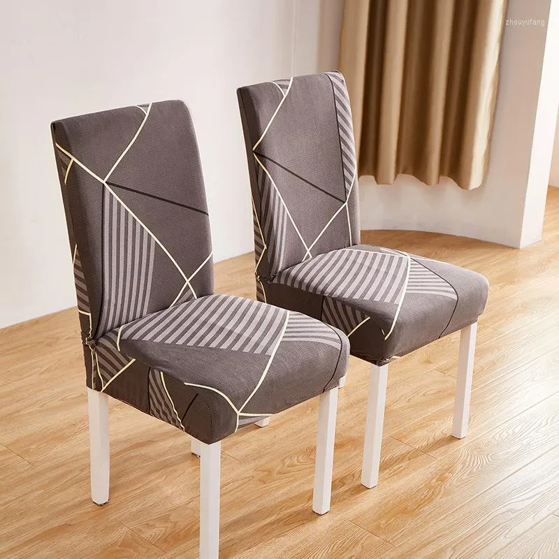 Sandalye Geometri Baskılı Basit Kontrast Renk Kapağı Streç polyester evrensel boyutu Modern El Kolsuz Kılıflar