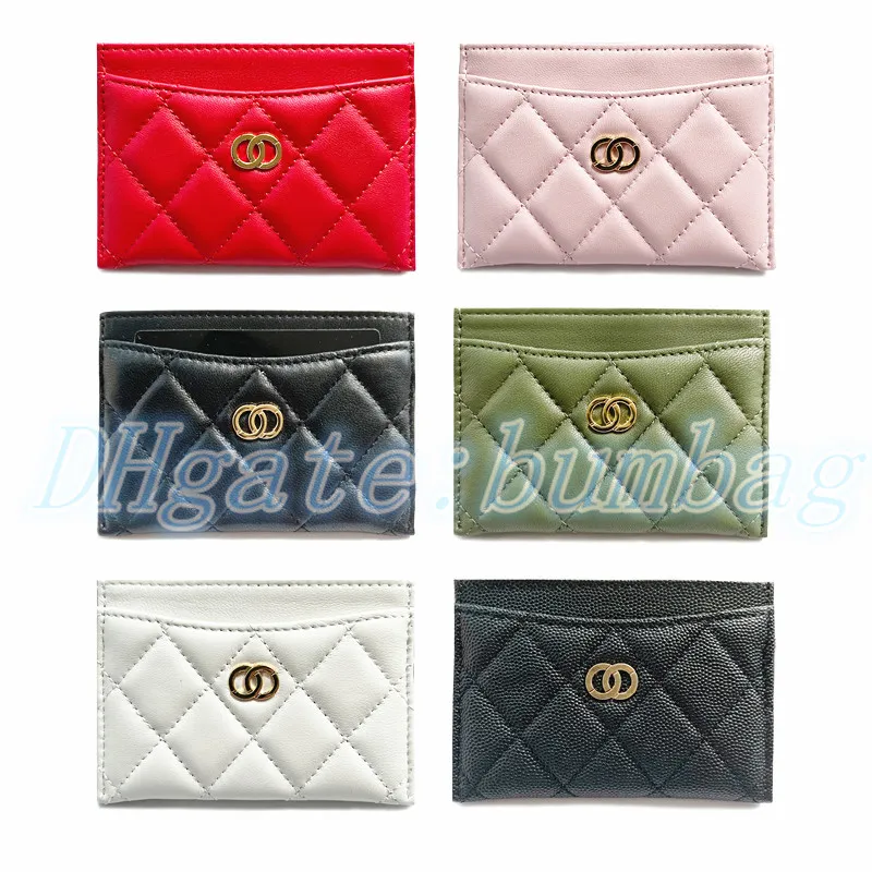 Bolsa de moedas com porta-cartões de qualidade 7A Designers carteiras femininas masculinas originais com caixa original porta-cartões pele de carneiro Couro acolchoado carteira feminina de luxo Bolsa para chaves