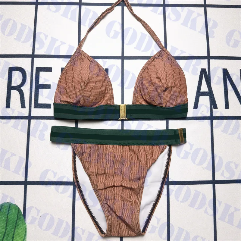 Luxury Designer Bikini Letter Print Swimsuit Womens Sexy Thong Swimwear Two Piece Set