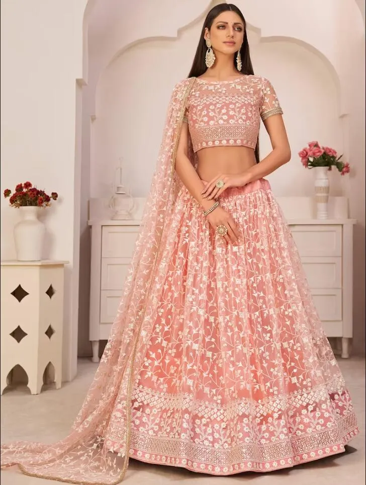 Designer Hindi Wedding Dresses Blush Pink Indian Party Gown: Elegant  Lehenga For Prom Shop Pink Party Wear Dresses Best Seller! From Dhgate  Evening Dresses Price
