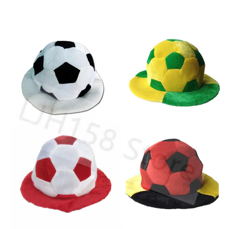 パーティーハットカーニバルパーティーボーイサッカーサッカーファンキャップ面白い帽子ホワイトブラックフットボールヘッドドレスアダルトコスプレドレスアップアクセサリー221201