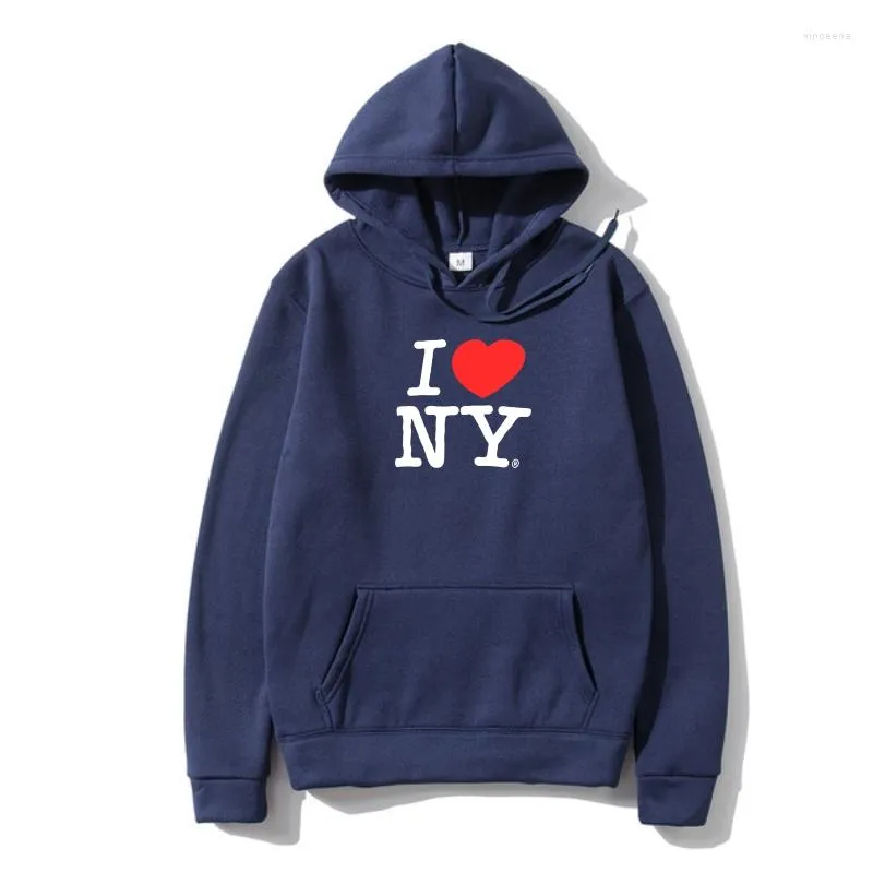 Sweats à capuche pour hommes Mens I Love Ny Warm Outerwear Noir 016098