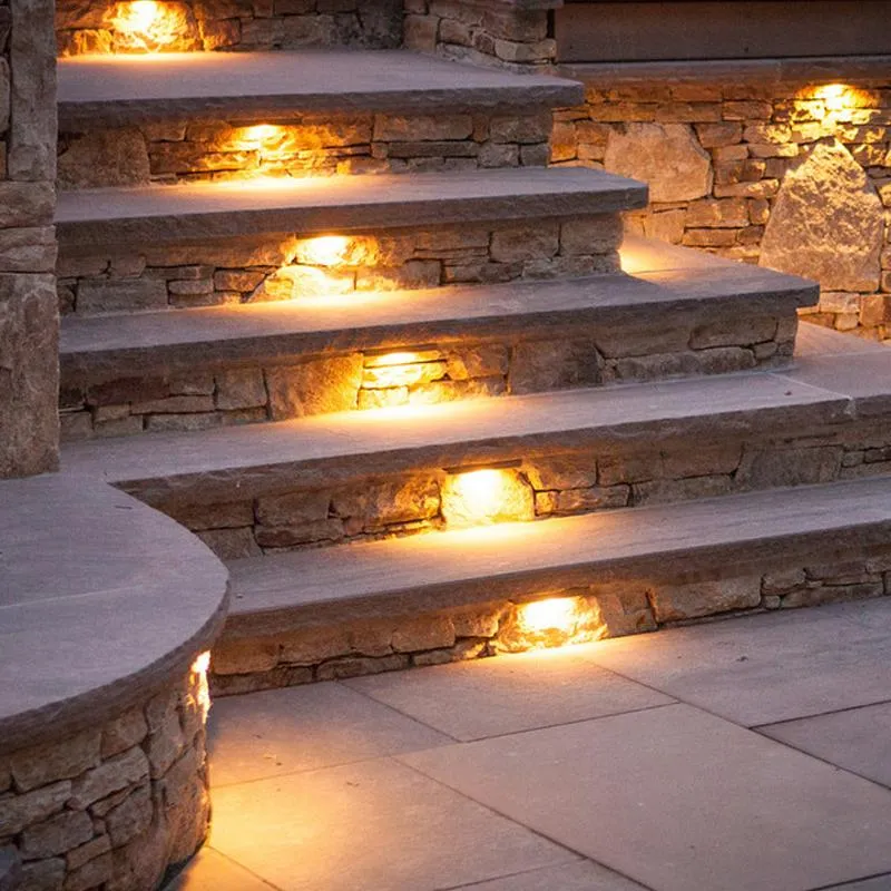 Low Voltage Outdoor Landscape Lamp LED Hardscape Retaining Wall Light Deck Step Stair Light 12V 2700K Paver Patio Accent Lighting