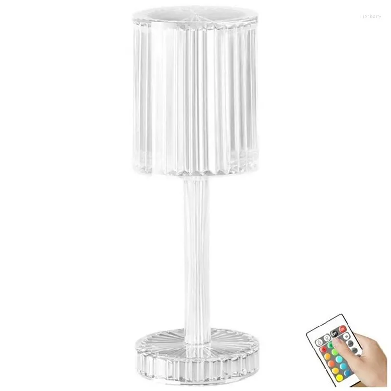 Bordslampor AT14 Crystal Lamp LED Touch 16 Färger Byt 3D Diamond Acrylic Small With Remote Control