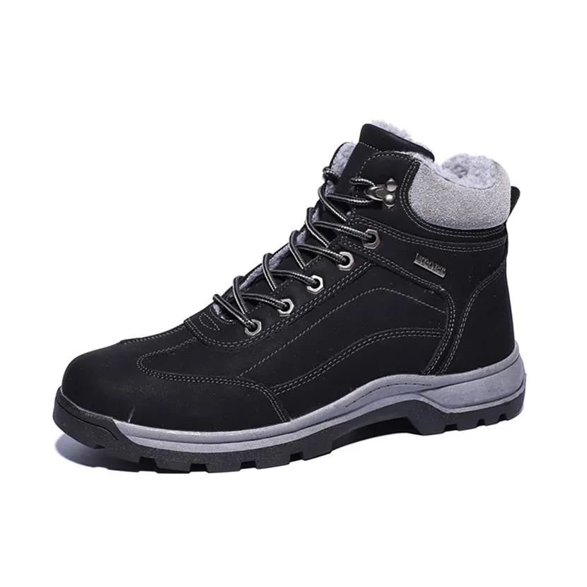 -Winter snow boots men shoes 2019 lace-up anti-slip solid sneakers men boots casual shoes ankle zapatos de hombre307Y