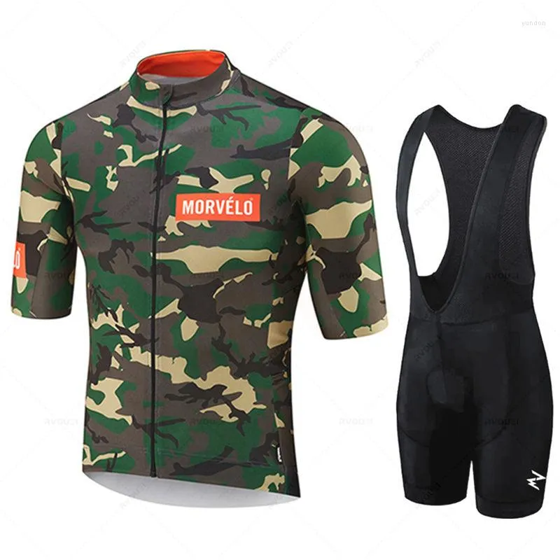 Гоночные наборы 2022 Morvelo Summer Cycling Jersey Men Men Bike Короткие рукава велосипедная одежда