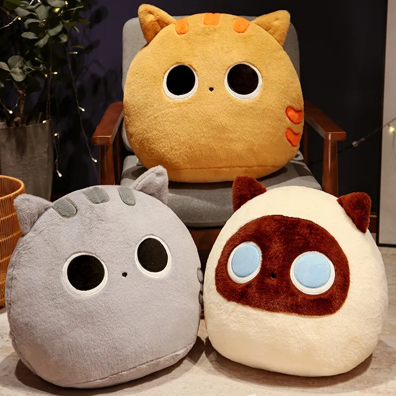 Kawaii Fat Cat Plush Toy Stuffed Animal Soft Cat Sleeping Throw Pillow Sofa Cushion Home Decor Doll Pendant Toys for Kids Girls