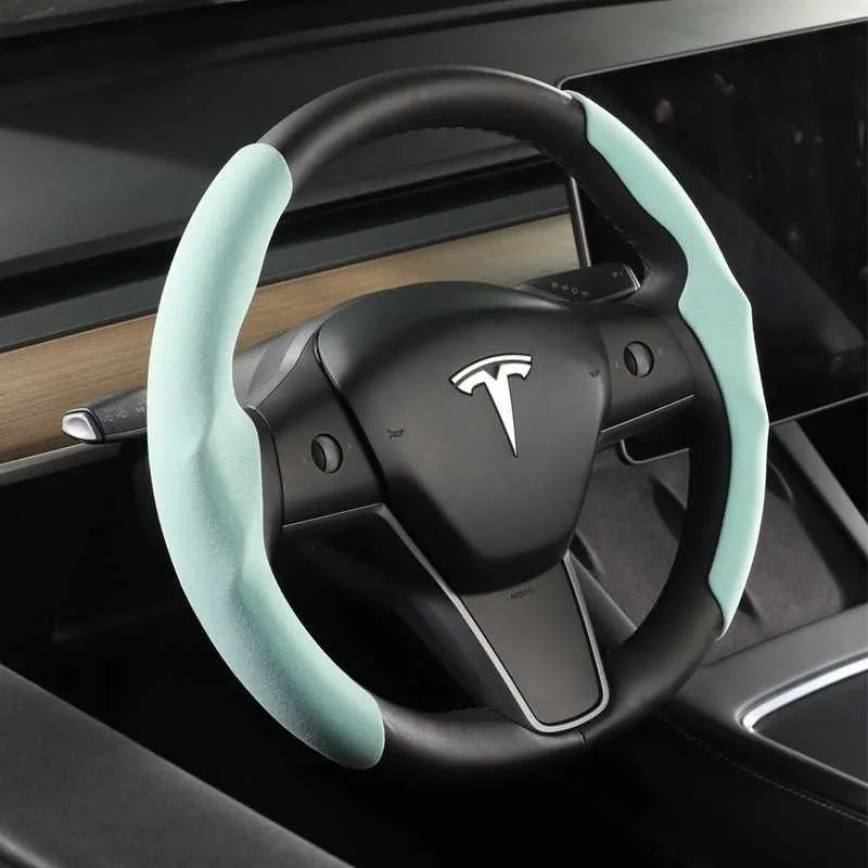 Housse De Volant Tesla Pour Tesla Modèle 3 Modèle Y Modèle S Noir Rouge En  Cuir De Fiber De Carbone Volant Sport Anti Fourrure Du 9,81 €