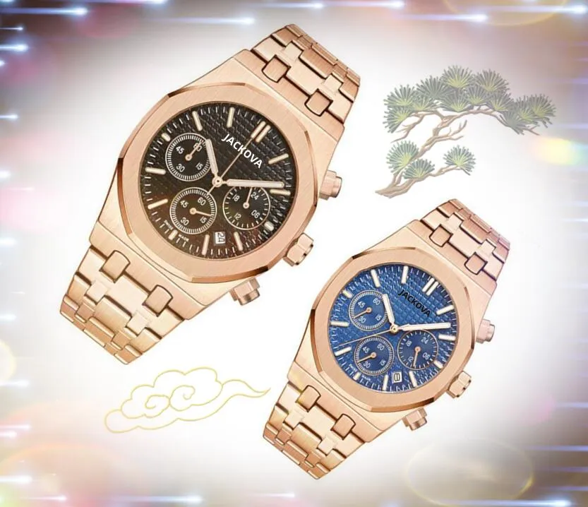 Crime Premium Mens Full Functional Watch Watches 42 mm Mouvement de quartz Horloge Male Watch Set Auger Noble et Elegant Boutique Auto Date Wrist Wrists