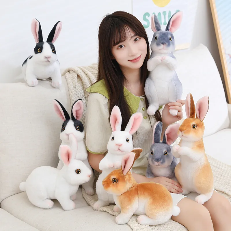 Моделирование прекрасная длинные уши кроличьи плюшевые игрушечные игрушки Жизненные животные фаршированные лоп-ушами