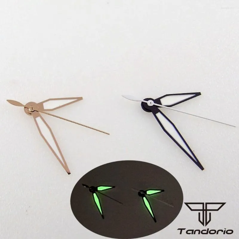 Watch Repair Kits Black/Rose Gold Edge White Color Hands Green Luminous Fit For NH35 NH36 Movement Parts Replacments