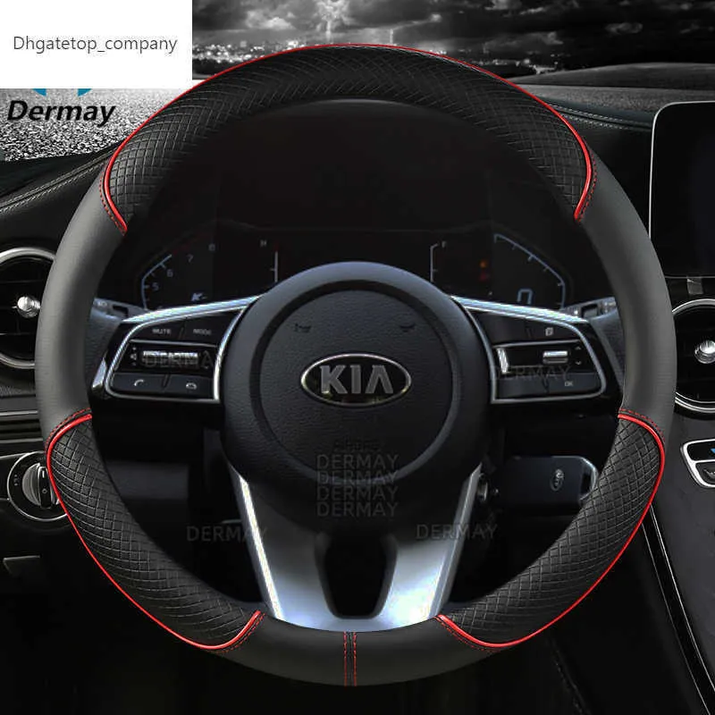 PU Leather Dermay Auto stuurwielhoes voor Kia ceed Sportage Picanto Cerato Seltos Soul Rio 3 4 5 Auto -accessoires