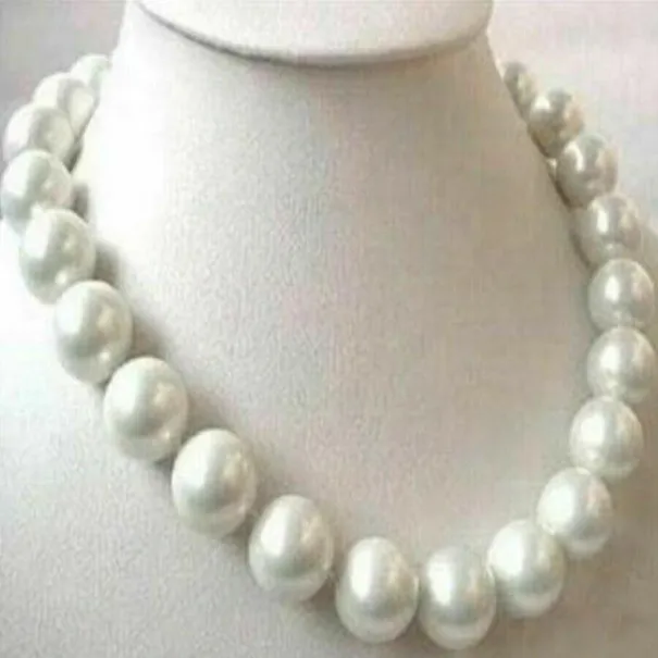 Bellezza 16mm AAA White South Shell Pearl Round Beads Necklace 18 pollici