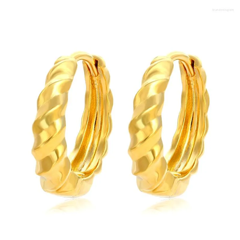 Hoop Earrings Nigeria African Bridal Wedding Dress Jewelry Gold Color Big Round Fashion Costume For Women Gift