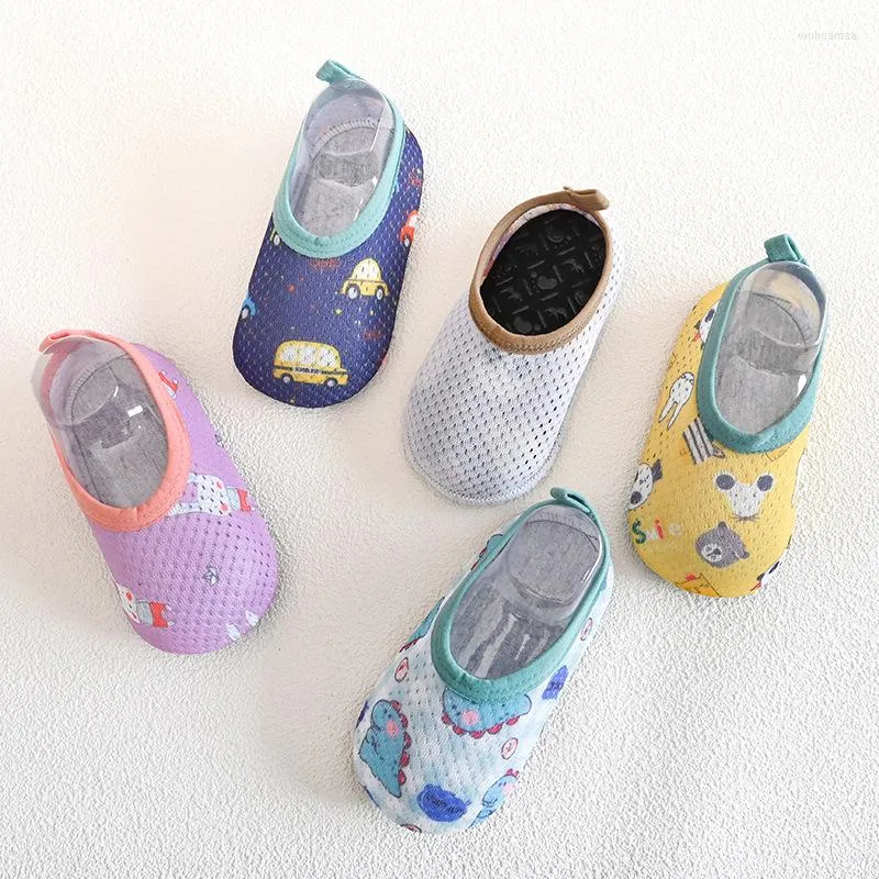 First Walkers 2022 Mesh Thin Baby Floor Shoes Children Toddler Cartoon Non-slip Socks Spring And Summer