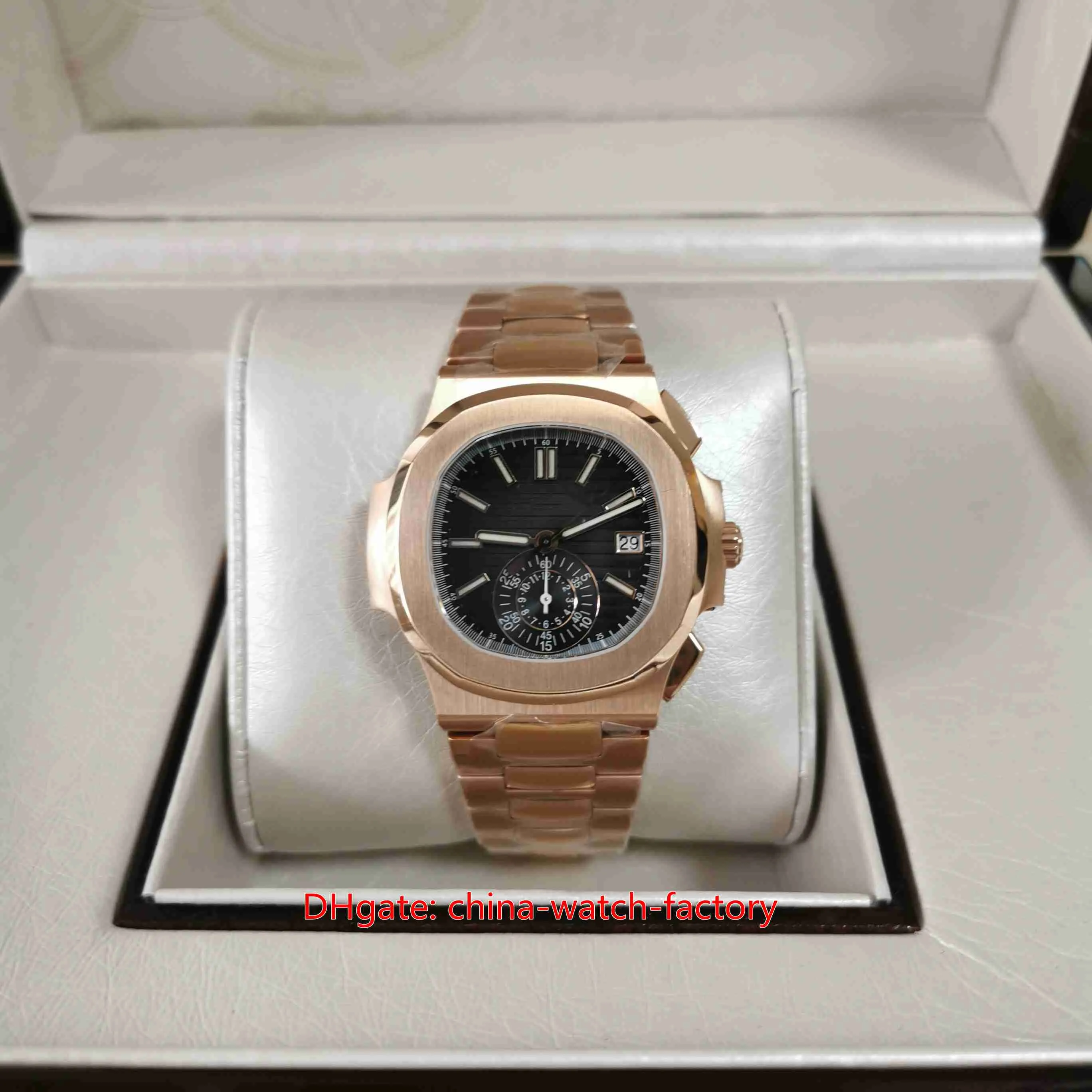 BP Maker Herrenuhr Super Qualität 40,5 mm Nautilus 5980 18 Karat Roségold Chronographenuhren CAL.7750 CH 28-520 C Uhrwerk Mechanische automatische Herrenarmbanduhren