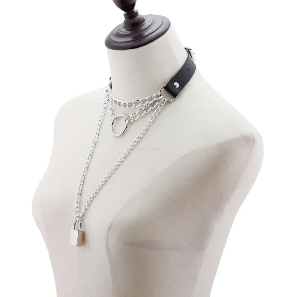 Collier de verrouillage pour femmes, anneau torique, chaîne ras du cou, bijoux à la mode, pendentifs, Style de rue, Will et Sandy