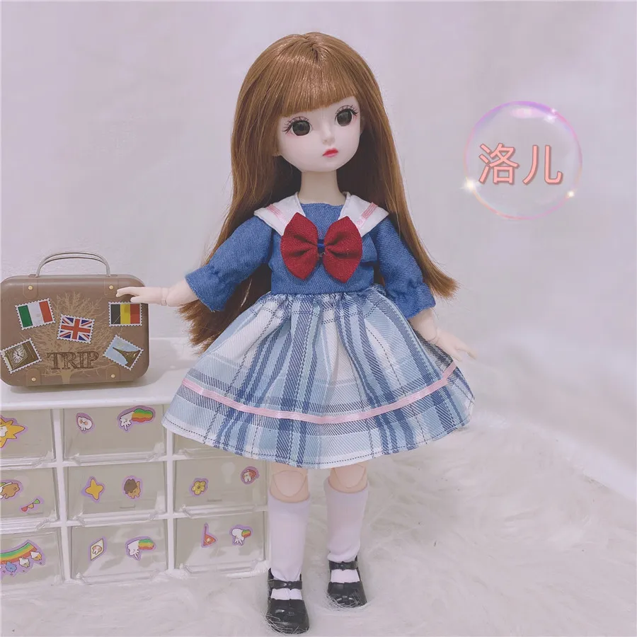 Poppen 1/6 bjd met kleding 30 cm dikke baby college stijl jk uniform verkleed meisjes speelgoed speelgoed 221201