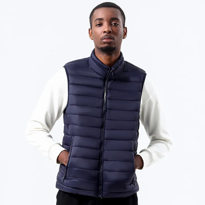 Hommes Gilets Automne Hiver Gilet Hommes Col Montant Coupe-Vent Léger Sans Manches Veste Hommes Grande Taille M5XL 6XL En Plein Air Casual Gilet 221202