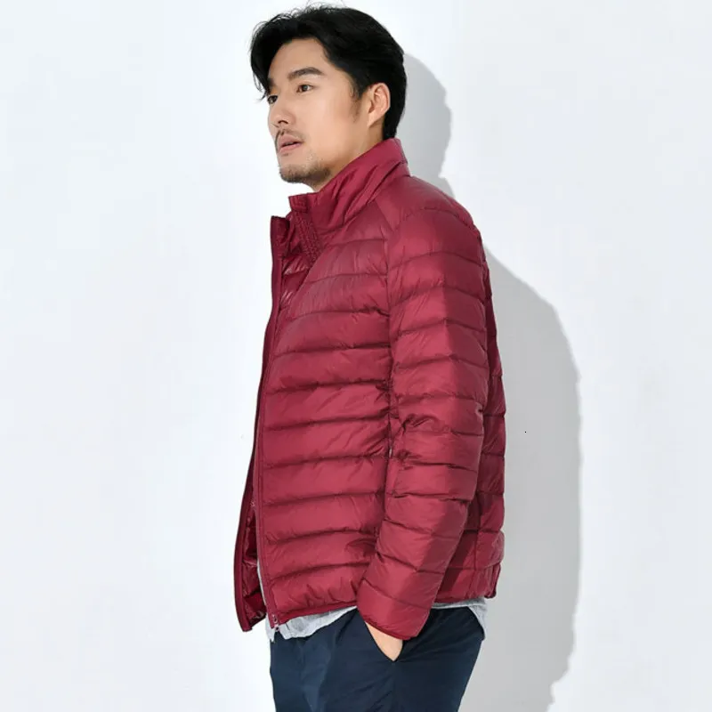 M￤ns v￤star Autumn Winter Down Jacket L￤tt modetrend Huva och f￶rtjockad vit kappa 221201