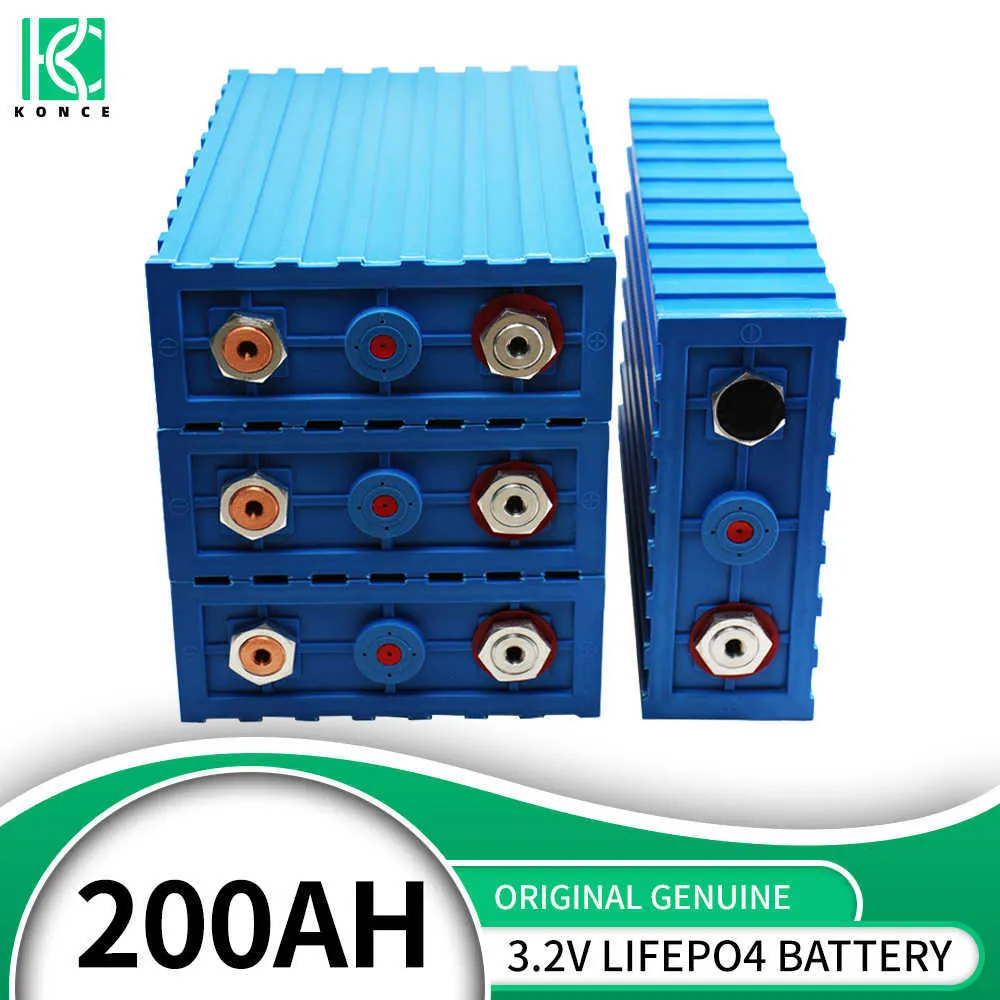 3.2V 200AH LifePo4 Uppladdningsbart batteripaket djupt cykel litiumjärnfosfat DIY för Solar 12V 24V 48V camparebåtar EV RV