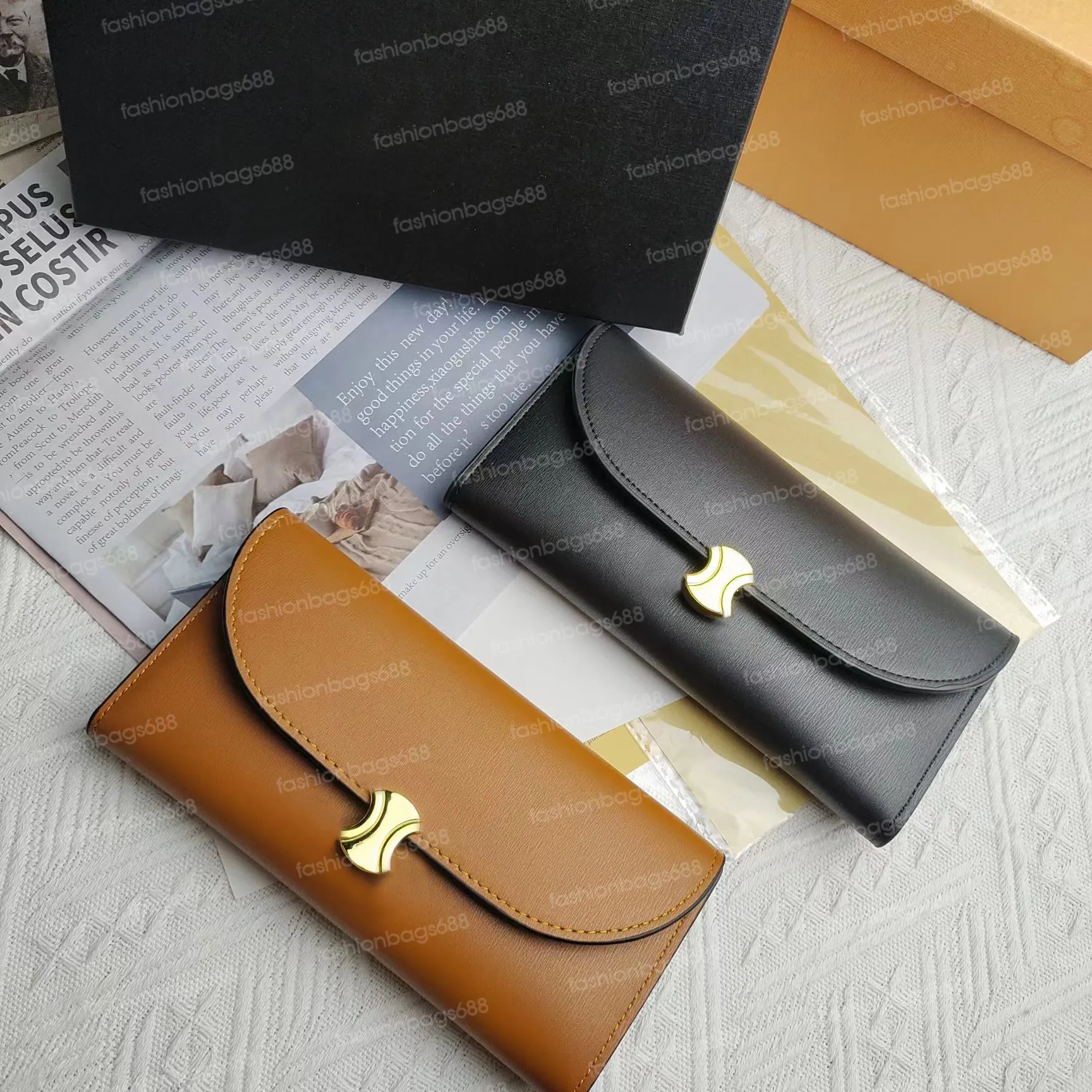 Fashion lady wallets leather designer women long and short coin purse classic card holder with box HQCL221202